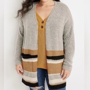 Maurices Stripe Open Cardigan